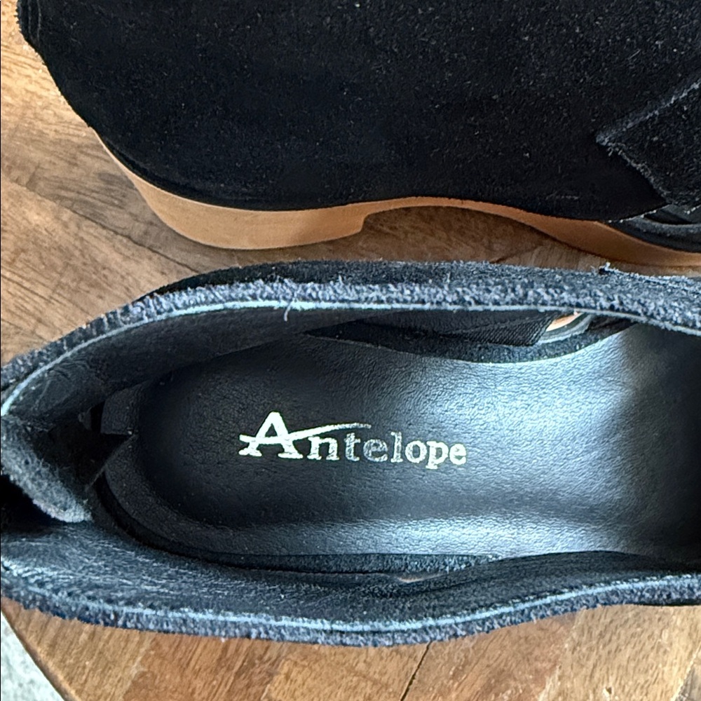 Antelope Iris Suede Wedge Chuck Heel Closed Toe Clogs 10 NWOB - Picture 12 of 13